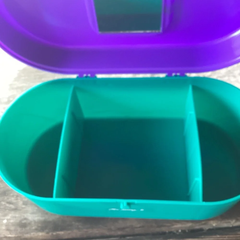 Jheri Redding Vintage Cosmetic Case in Teal, Pink and Purple